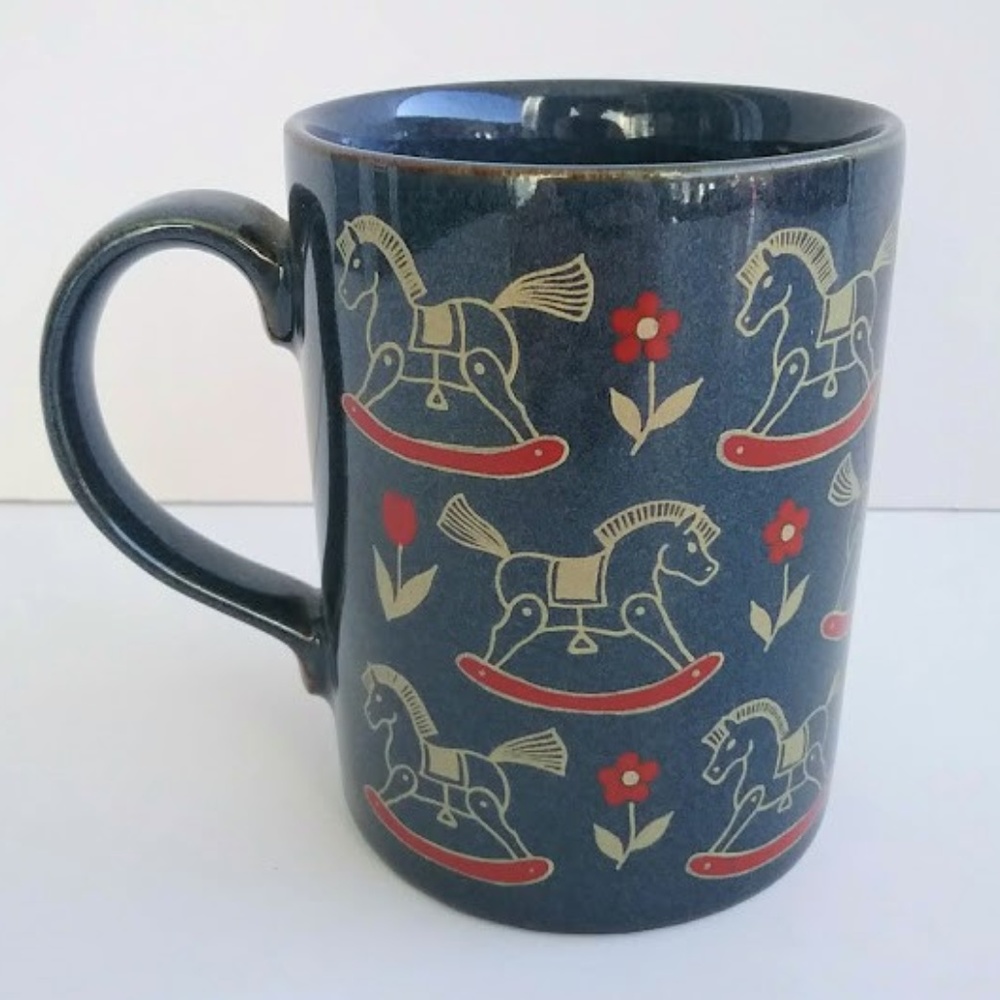 Otagiri blue rocking horse tulip Scandinavian mug